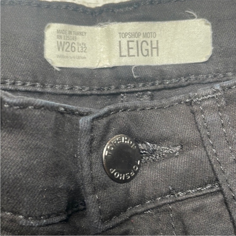 Topshop Leigh jeans in black Stretchy comfy Size 26 Asos - Picture 7 of 12